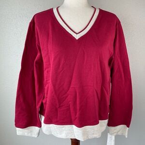 NWT New York Laundry V-Neck Sweat shirt Size L